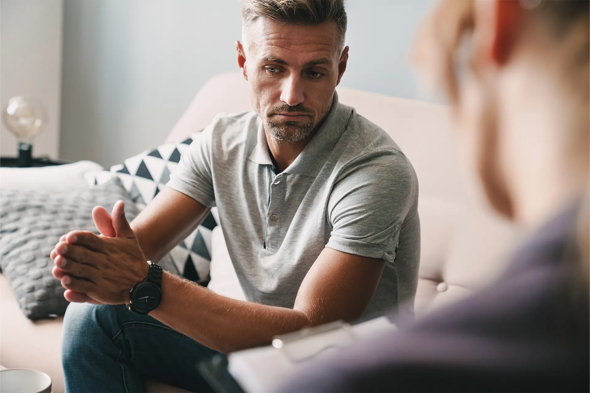 man in consultation